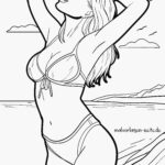 Malvorlage Frau im Bikini