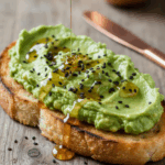 Ausgefallene aber leckere Frühstücksideen Toast mit Avocadocreme und Honig - Frühstück
