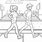 Malvorlage Gehen - Leichtathletik