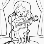 Malvorlage Gitarre spielen