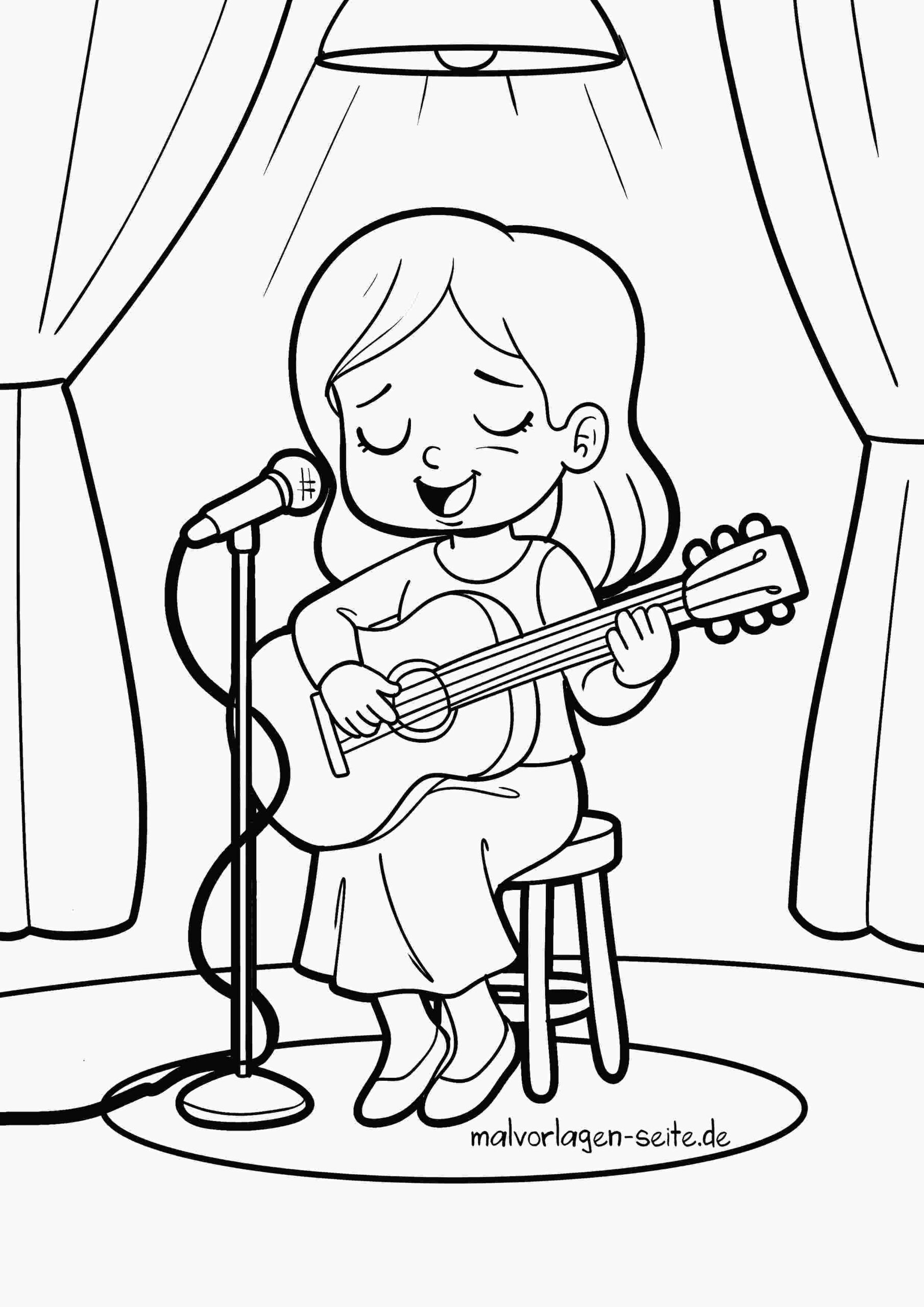 Malvorlage Gitarre spielen