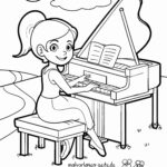 Malvorlage Klavier spielen