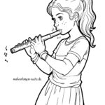 Malvorlage Blockflöte spielen