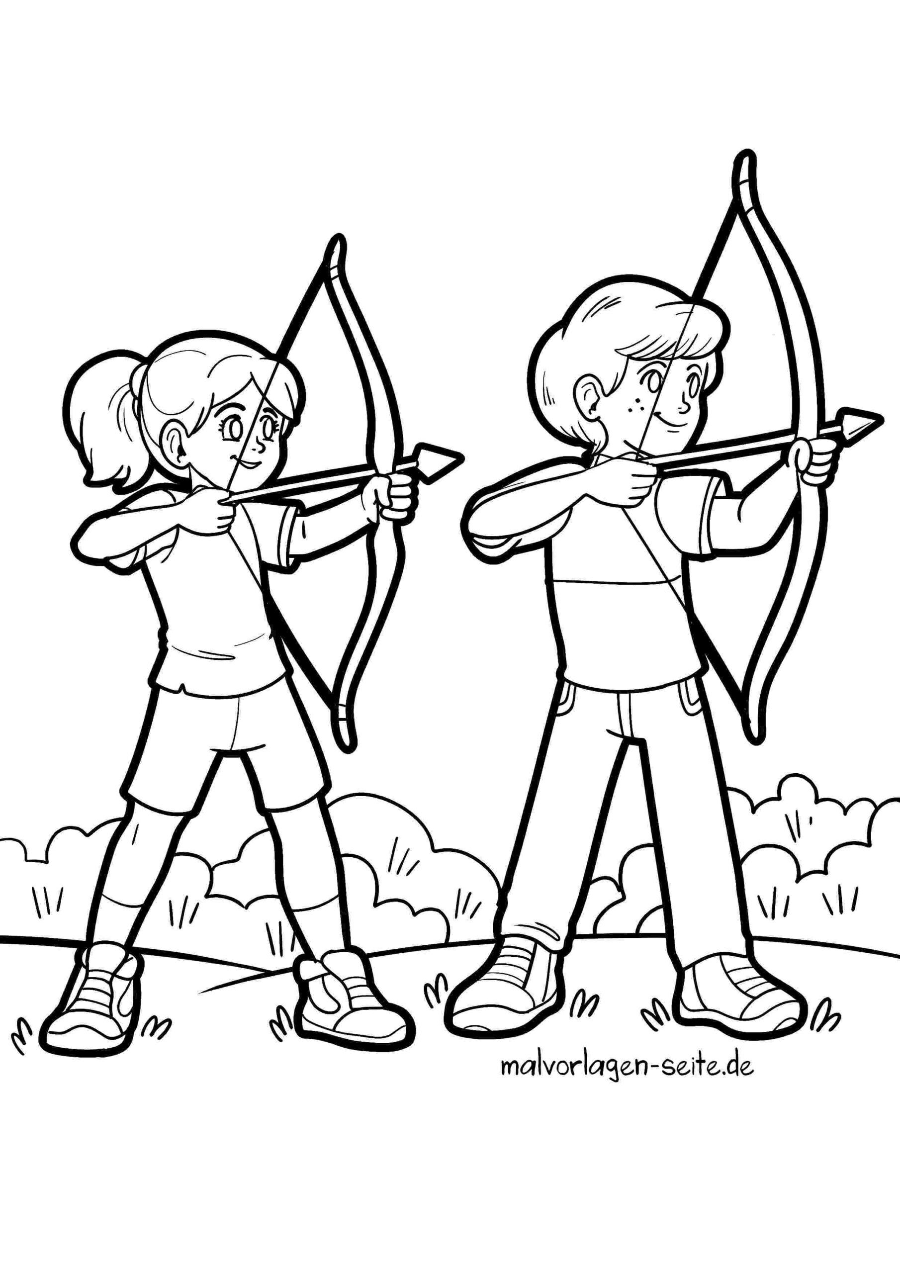 Malvorlage Bogenschießen