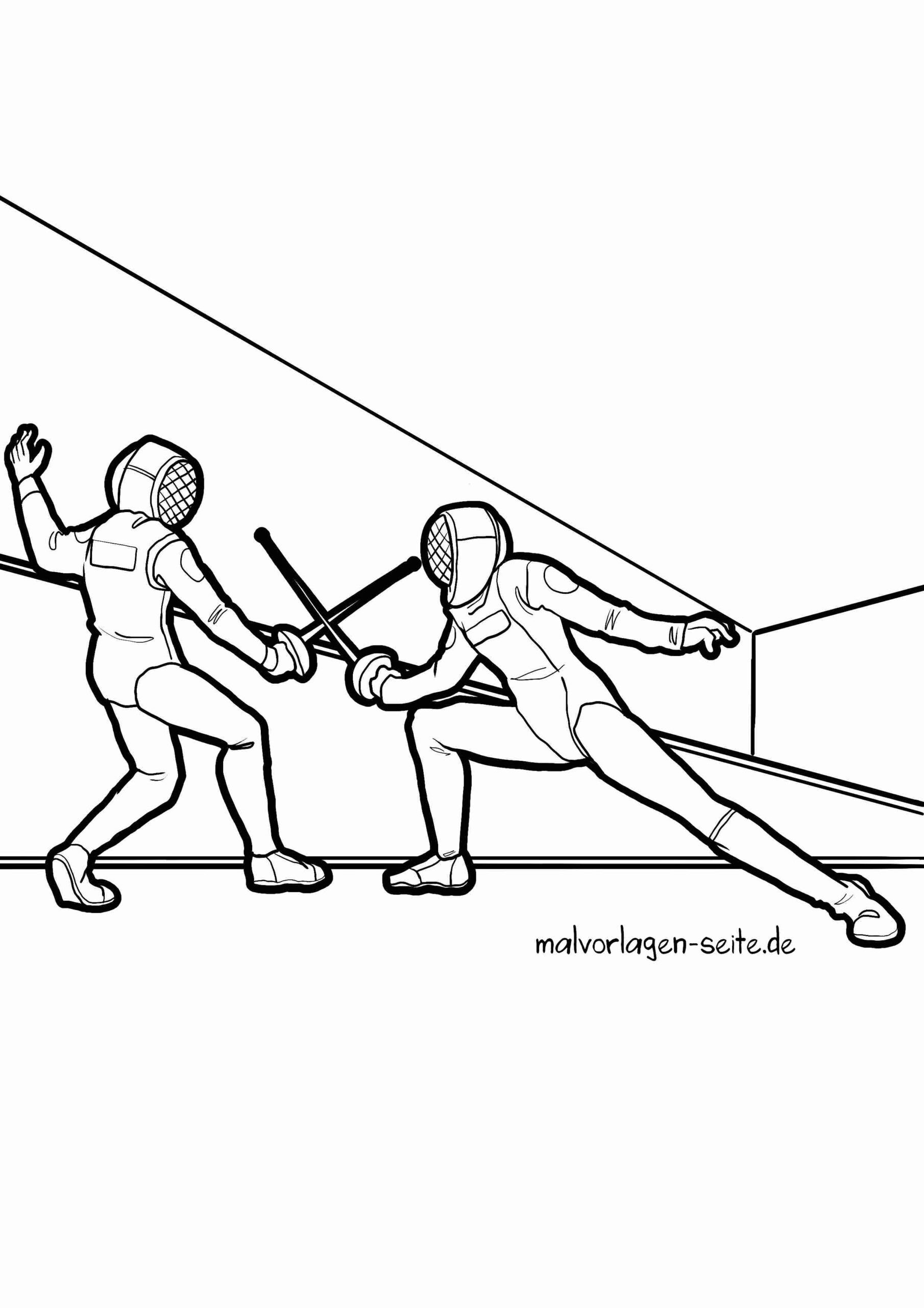 Malvorlage Fechten