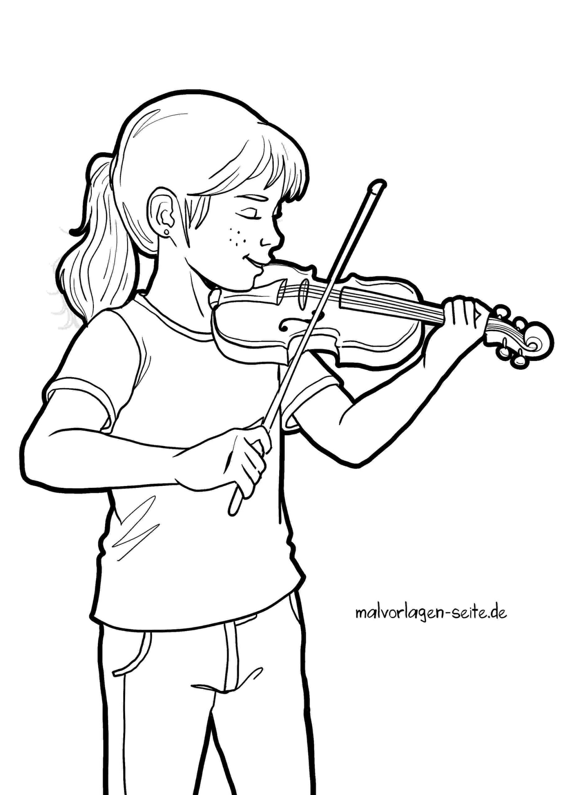 Malvorlage Geige spielen