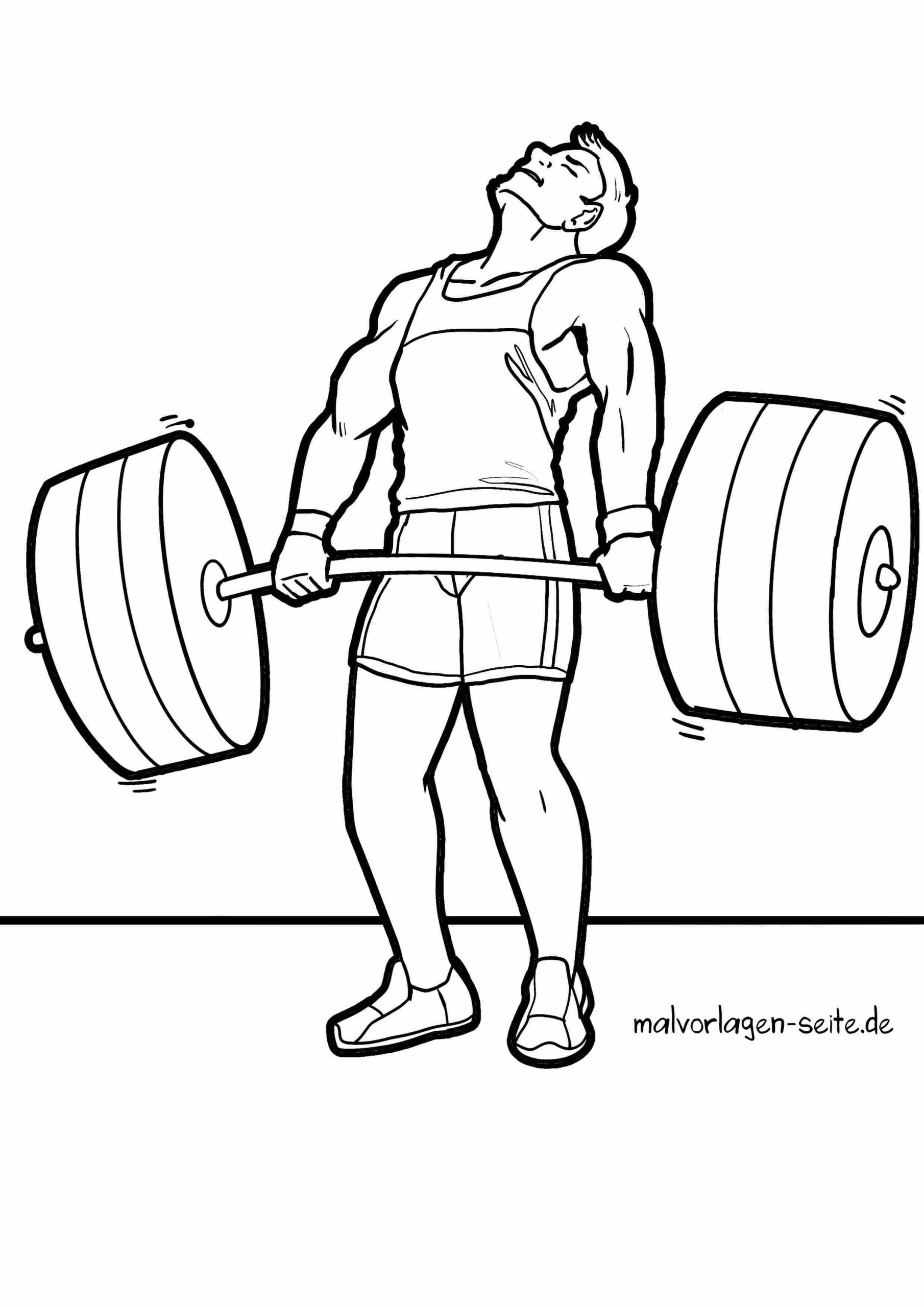 Malvorlage Gewichtheben
