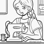 Malvorlage Nähmaschine nähen