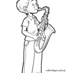Malvorlage Saxophon spielen