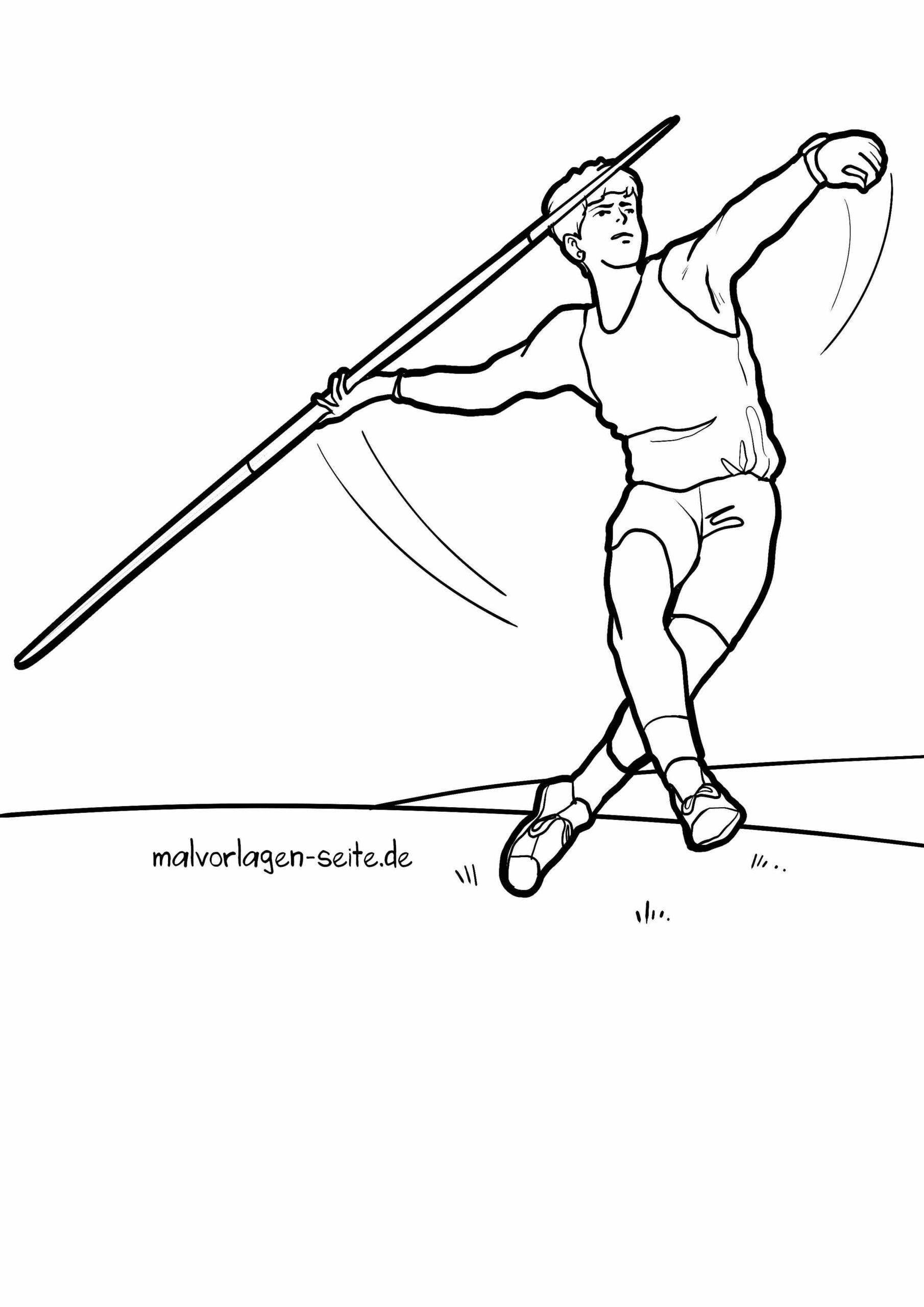 Malvorlage Speerwerfen