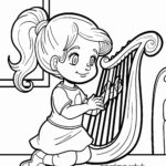 Malvorlage Harfe spielen Malvorlage Harfe spielen