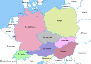 Landkarte Mitteleuropa - Zentraleuropa