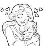 Malvorlage Mutter und Tochter