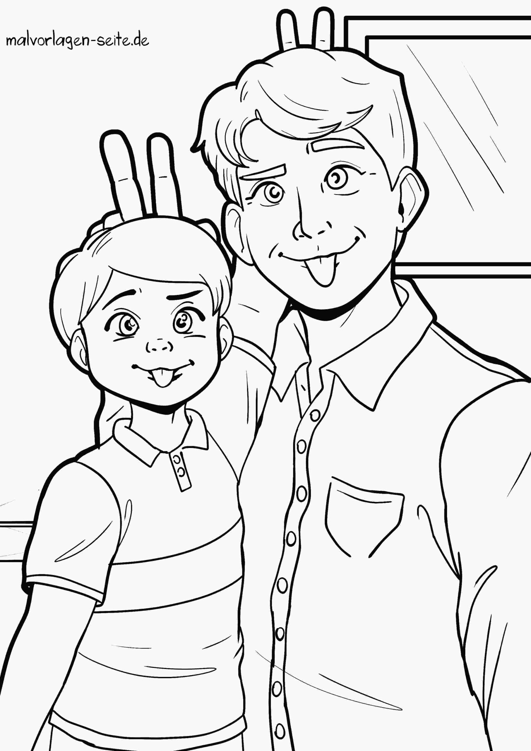 Malvorlage Vater und Sohn