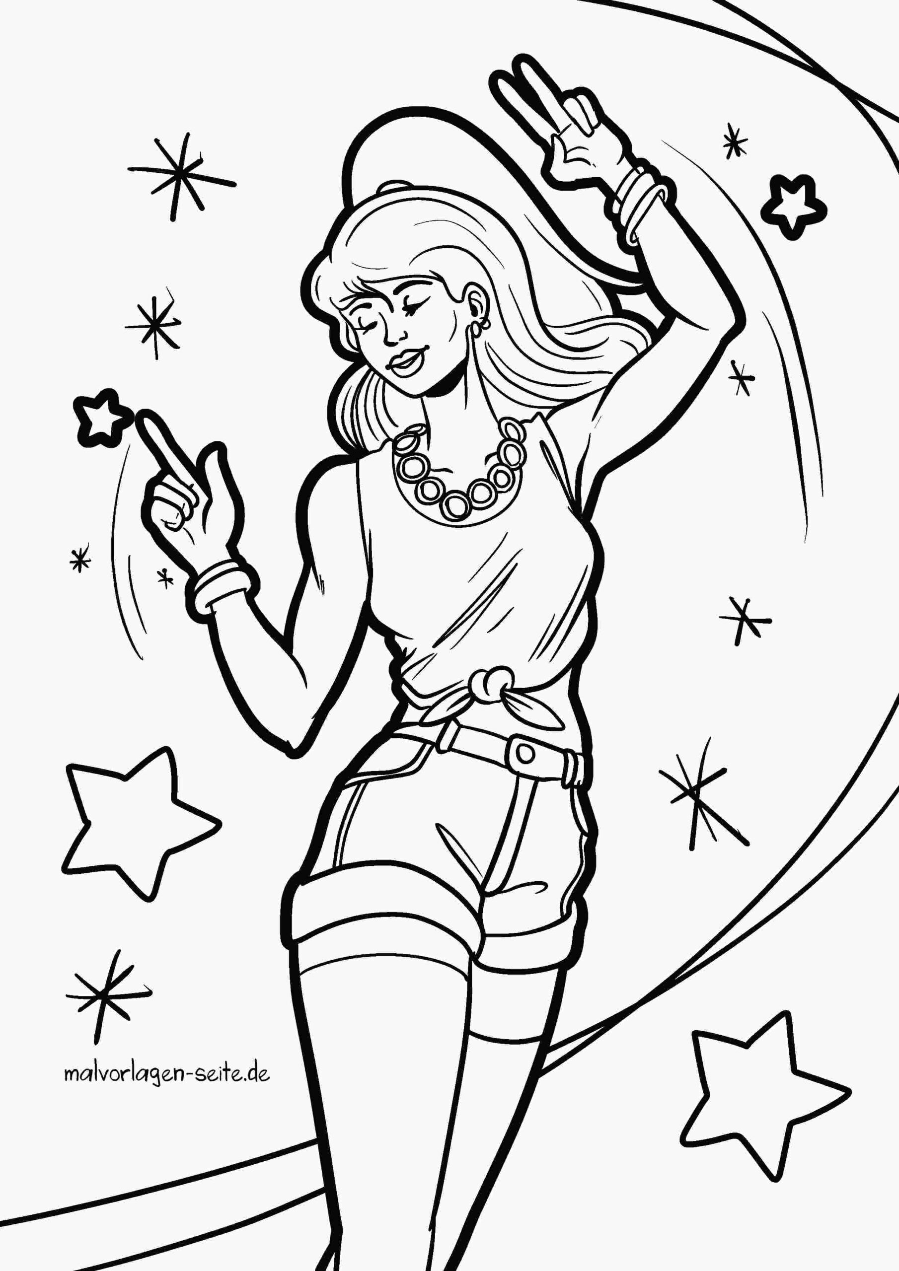 Malvorlage Popstar - Sängerin