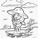 Malvorlage Stand Up Paddling - Stehpaddeln