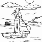 Malvorlage Stand Up Paddling - Stehpaddeln
