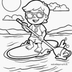 Malvorlage Stand Up Paddling - Stehpaddeln