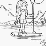 Malvorlage Stand Up Paddling - Stehpaddeln