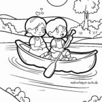 Malvorlage Boot fahren