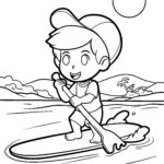 Malvorlage Stand Up Paddling - Stehpaddeln Malvorlage Stand Up Paddling - Stehpaddeln