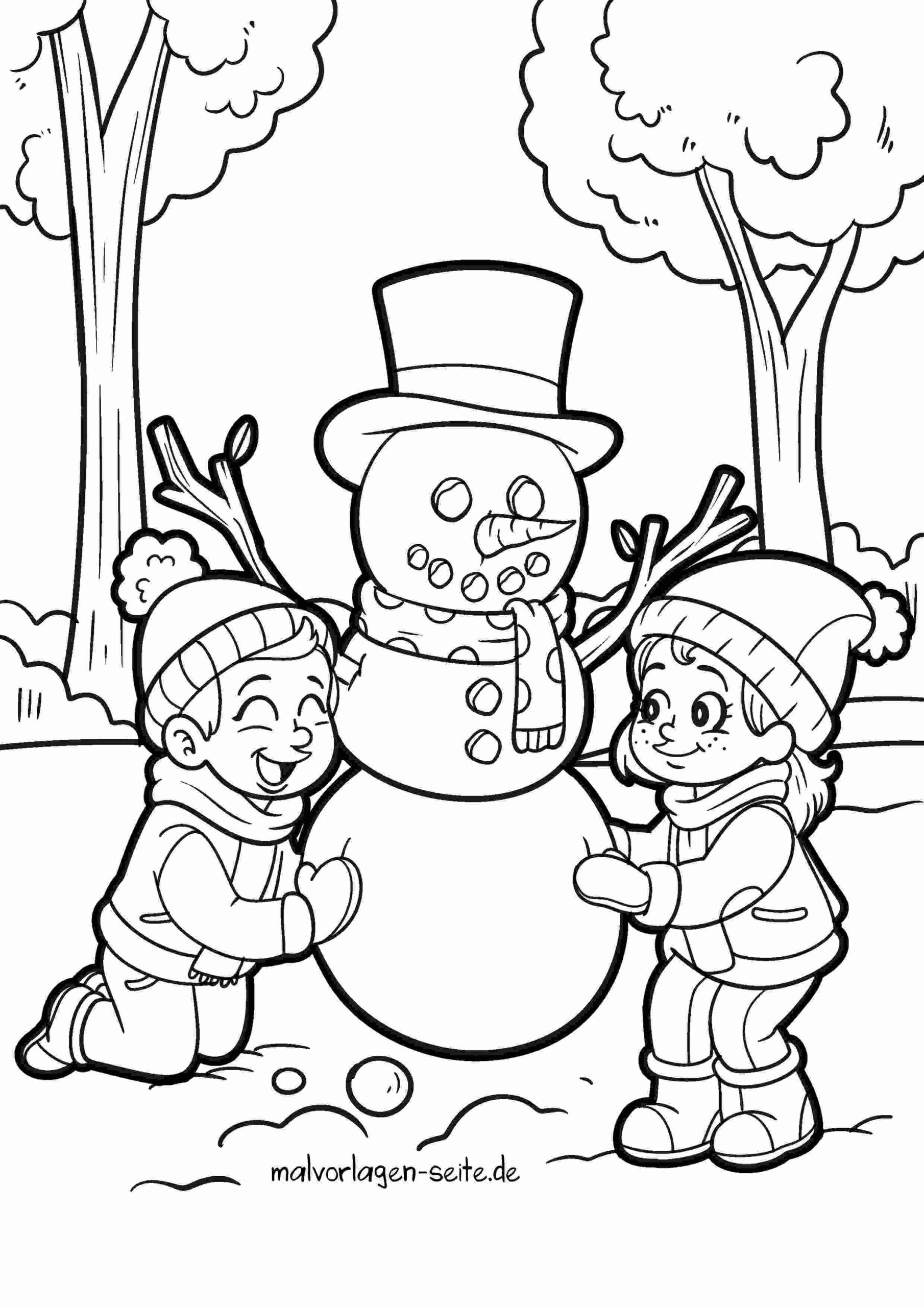 Malvorlage Schneemann
