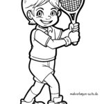 Malvorlage Tennisspieler