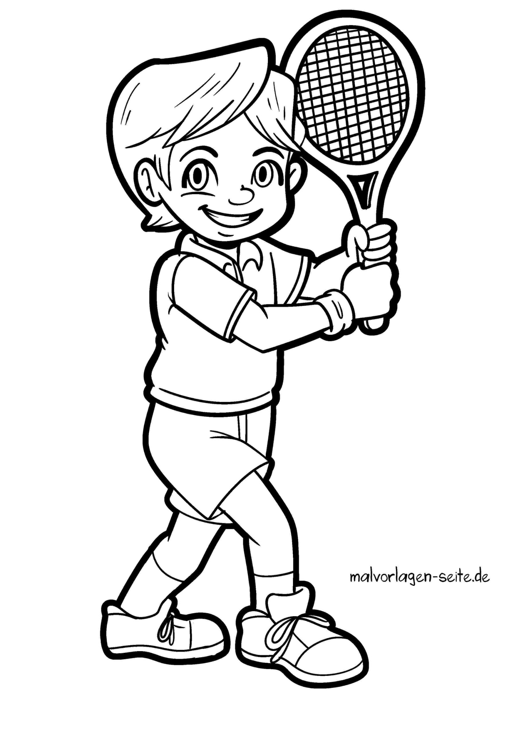Malvorlage Tennisspieler