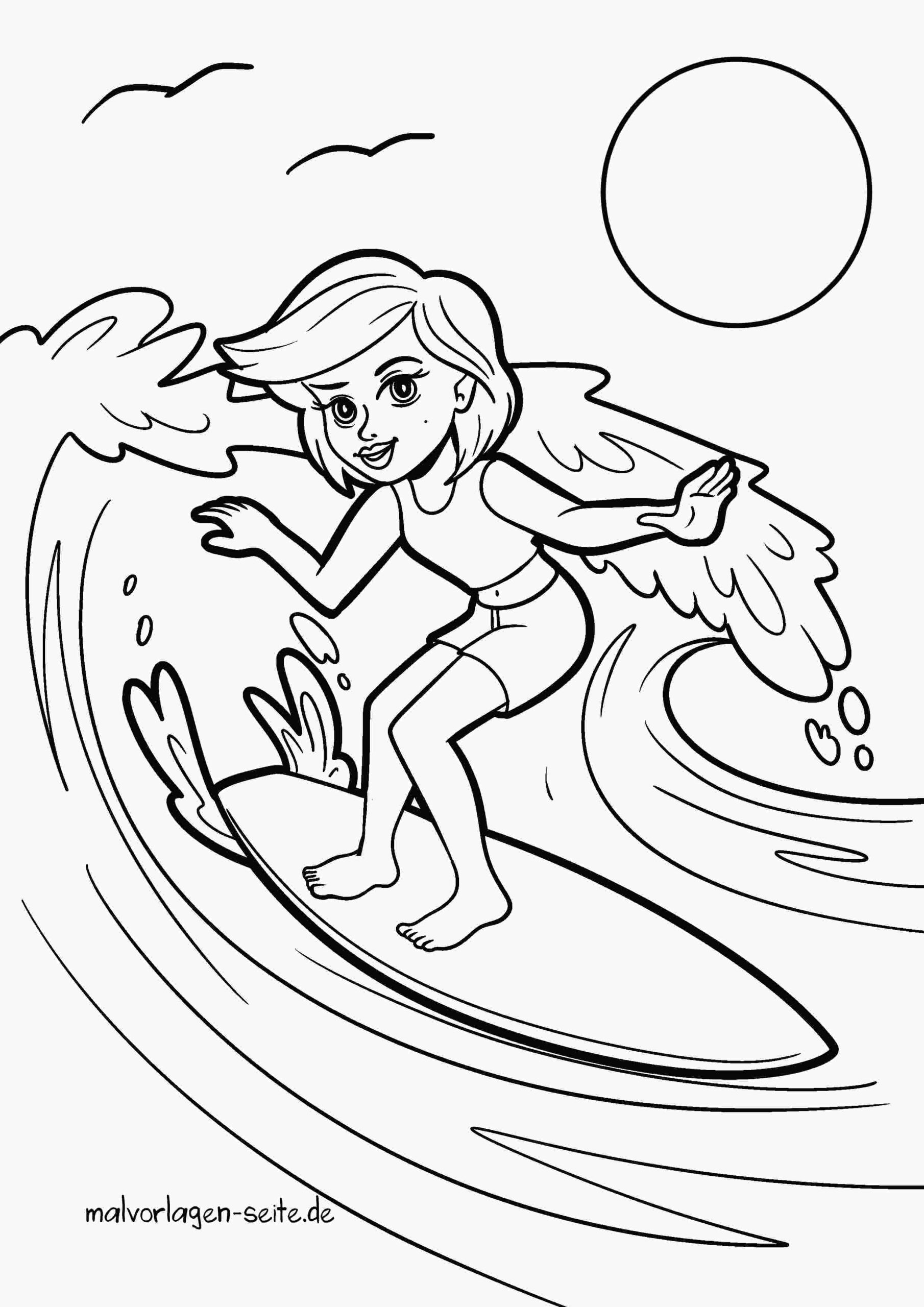 Malvorlage Surfen - Wellenreiten