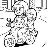 Malvorlage Motorroller - Scooter