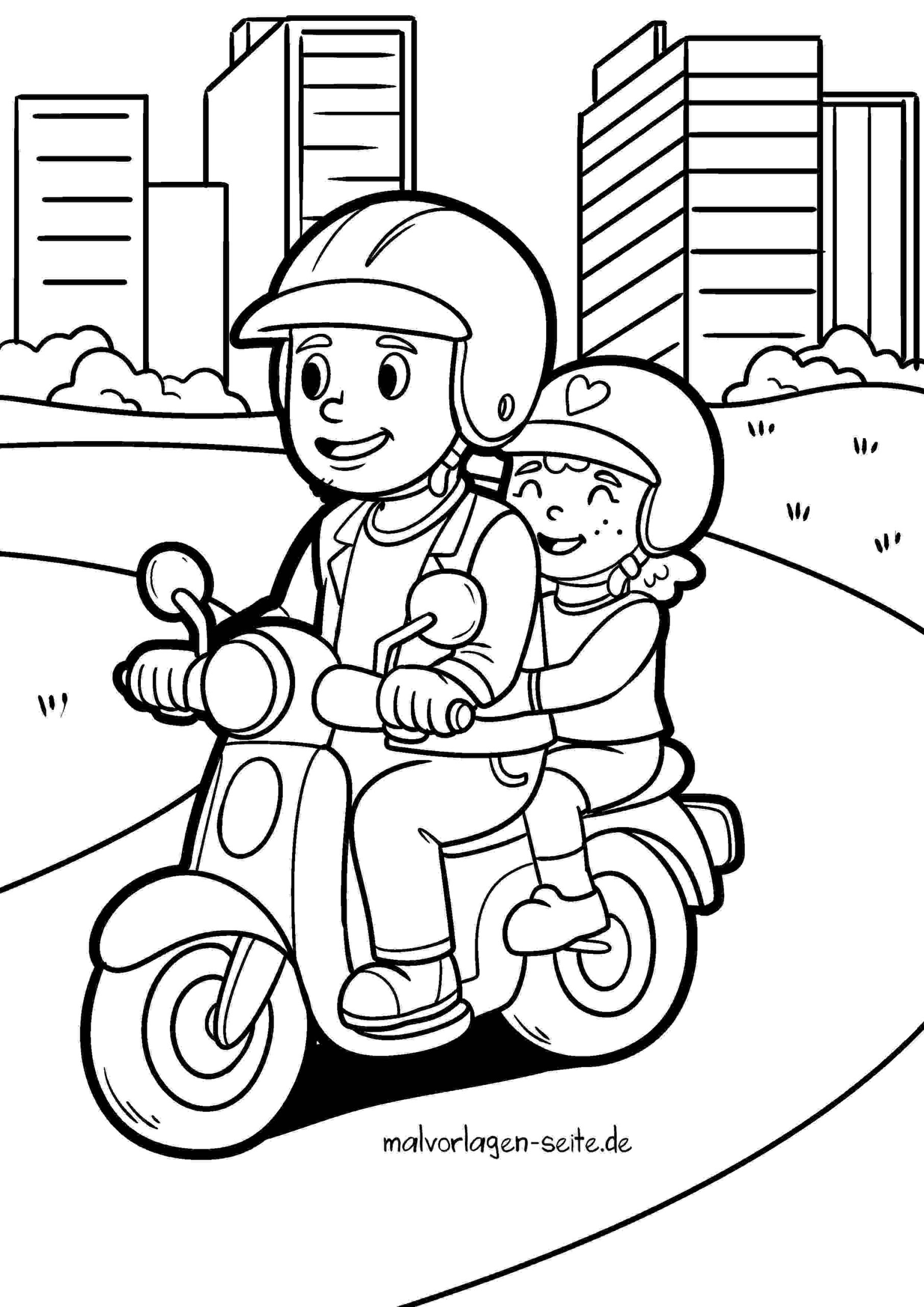 Malvorlage Motorroller - Scooter