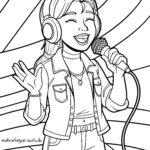 Malvorlage Sängerin