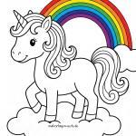 Malvorlage Einhorn mit Regenbogen