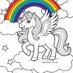 Malvorlage Einhorn mit Regenbogen
