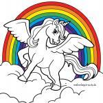 Malvorlage Einhorn mit Regenbogen