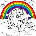 Malvorlage Einhorn mit Regenbogen