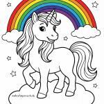 Malvorlage Einhorn mit Regenbogen