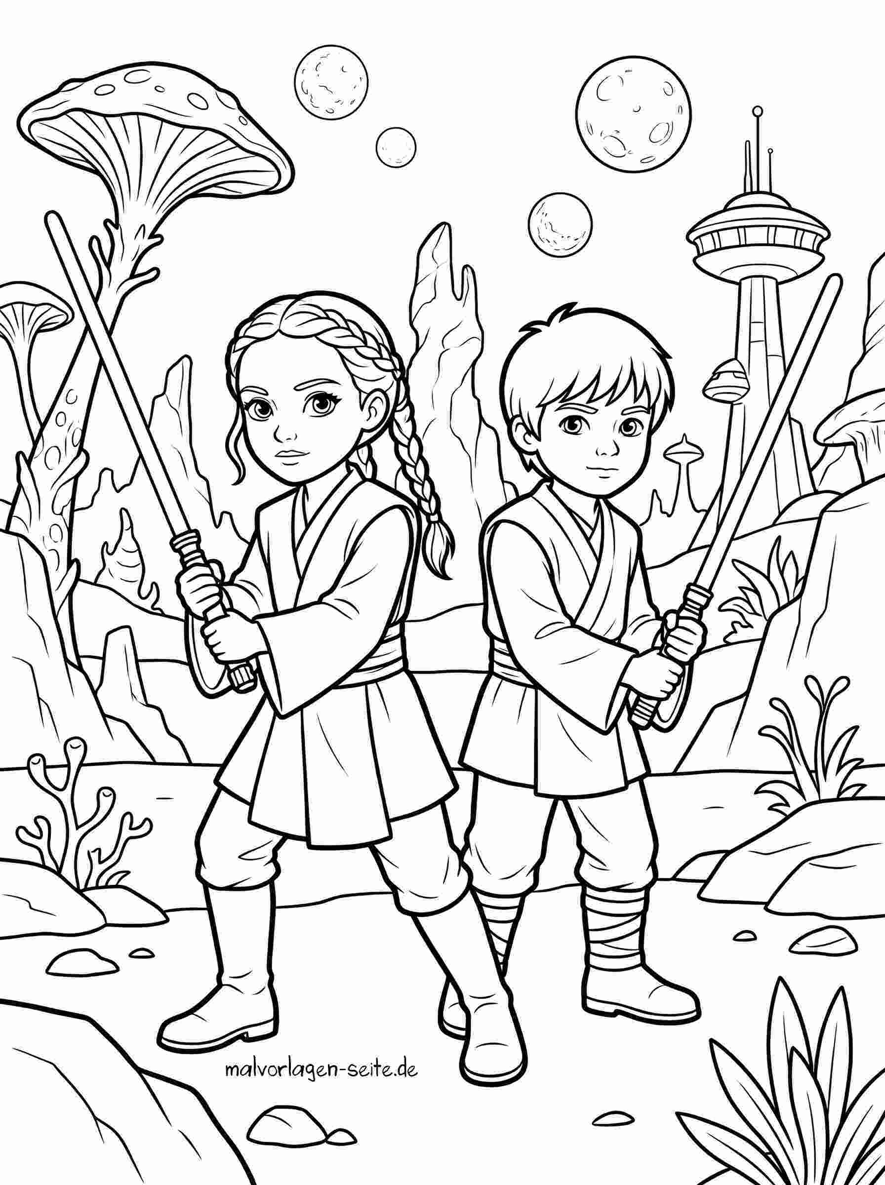 Malvorlage Laserschwerter