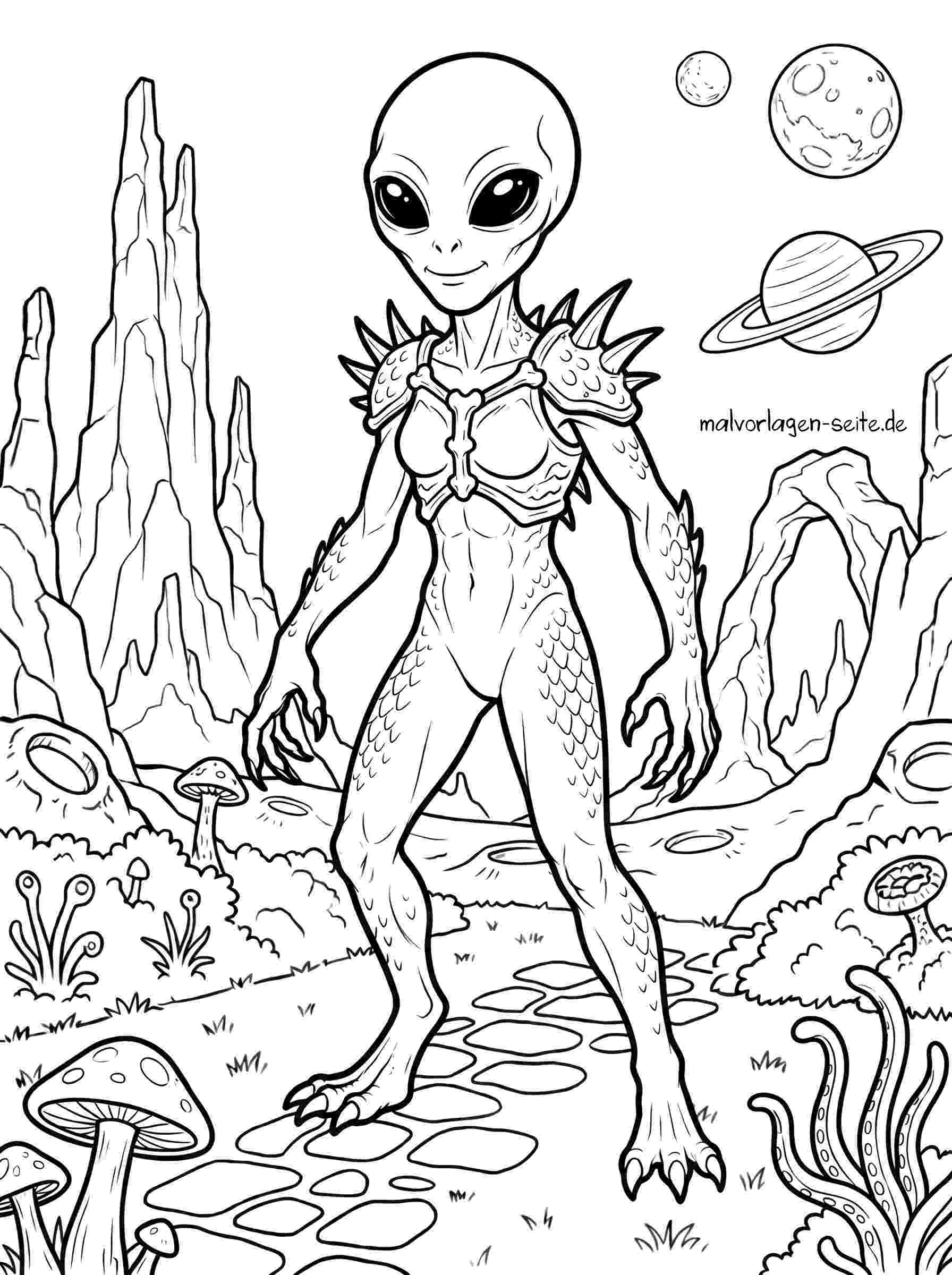 Malvorlage Alien