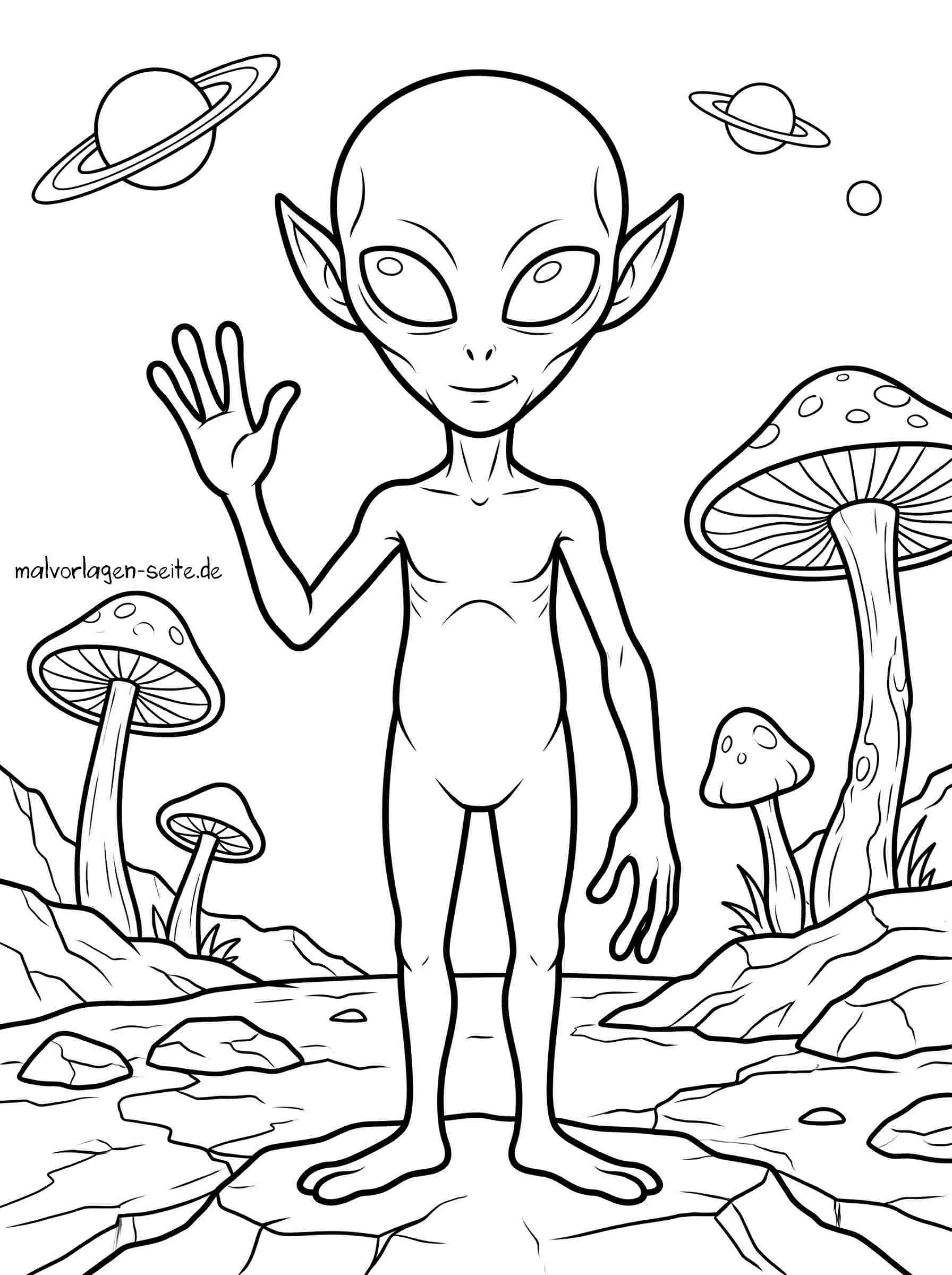 Malvorlage Alien