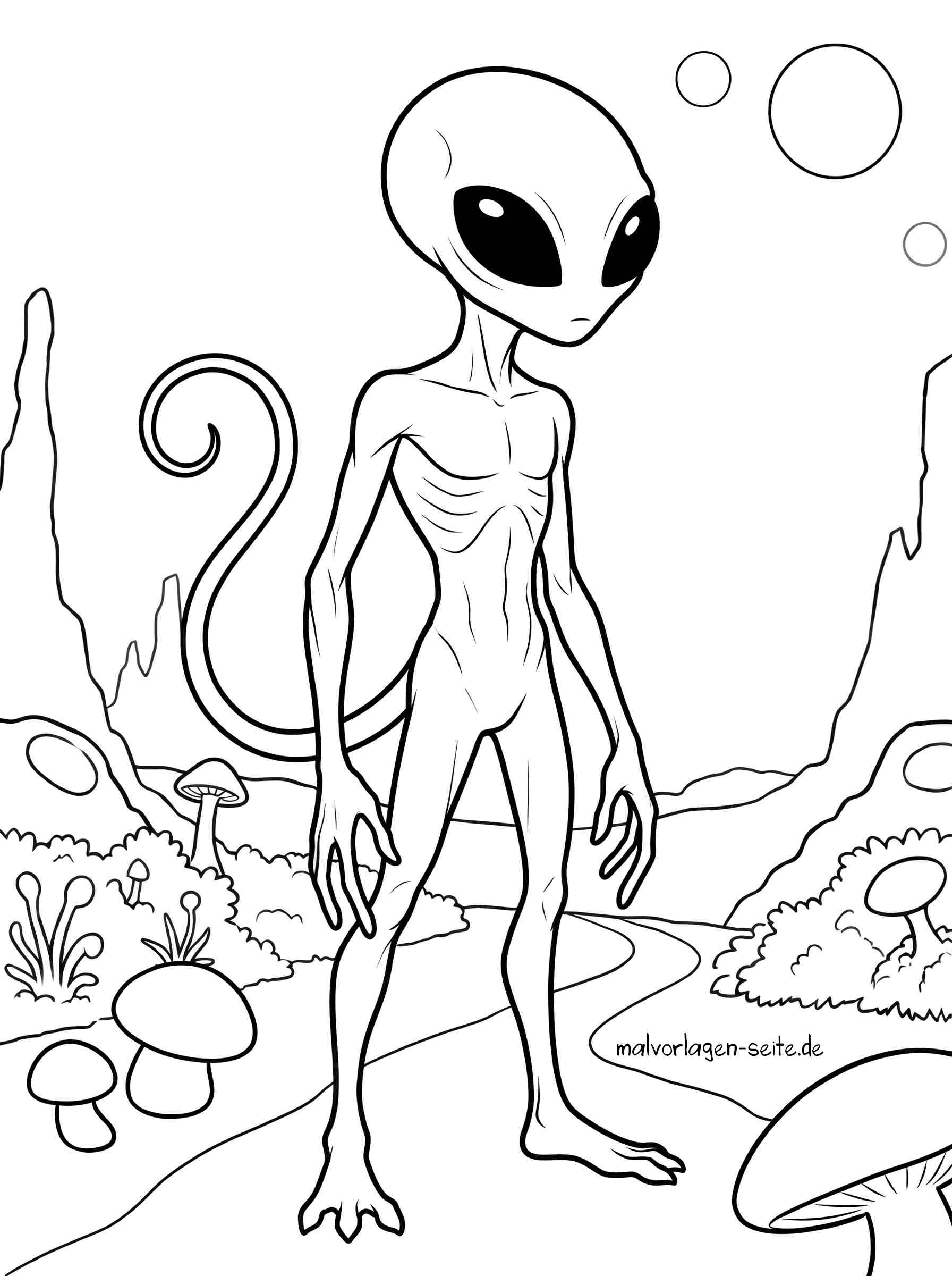 Malvorlage Alien