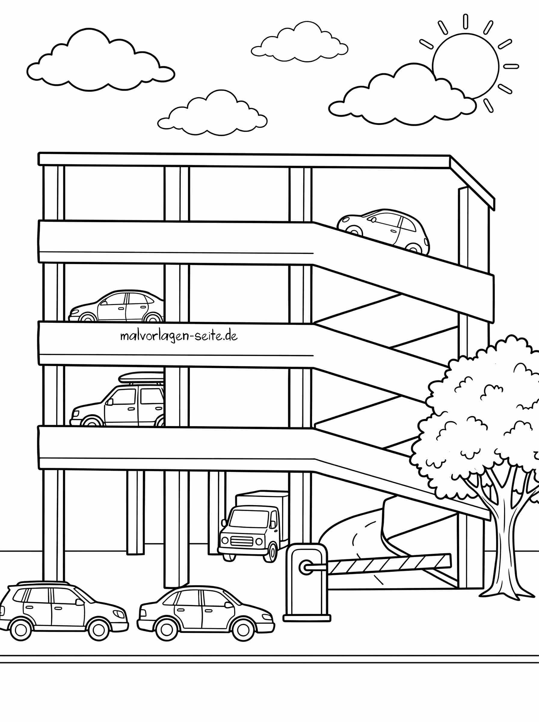 Malvorlage Parkhaus