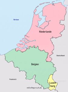 Landkarte Benelux Staaten