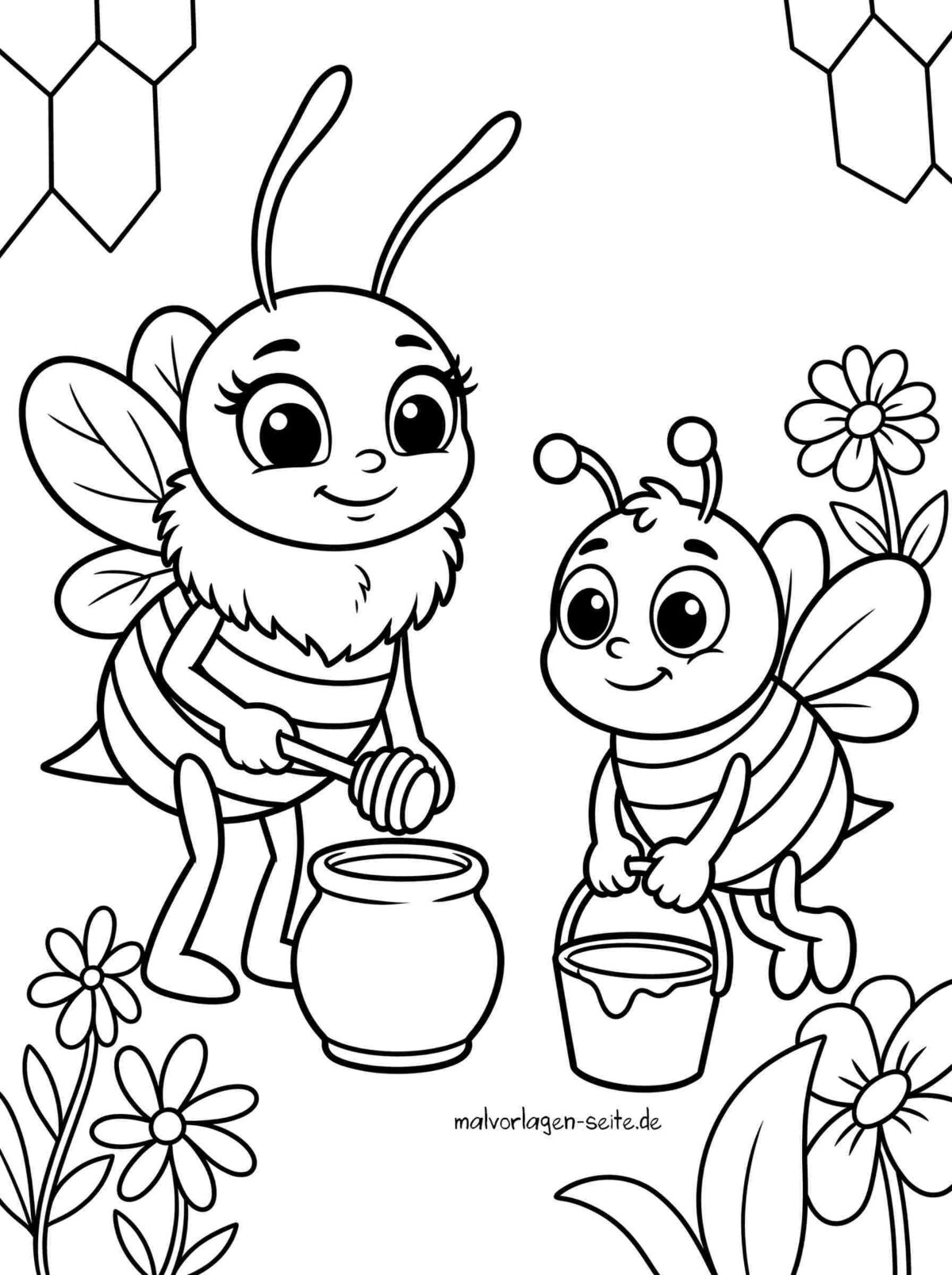 Malvorlage Bienen
