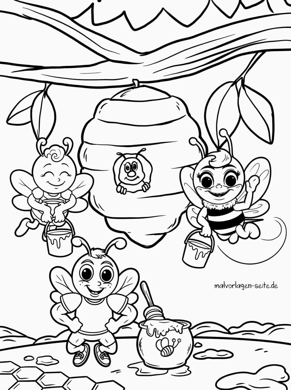 Malvorlage Bienen