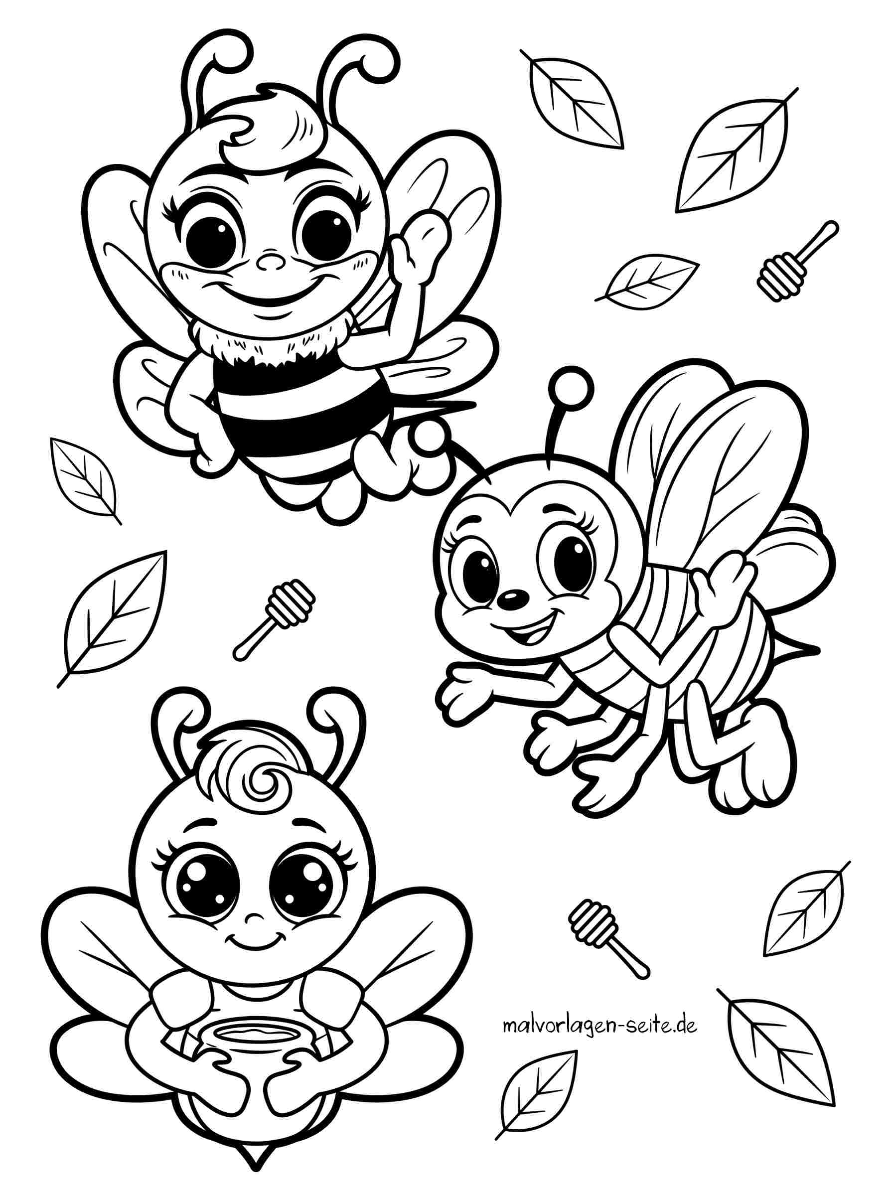 Malvorlage Bienen