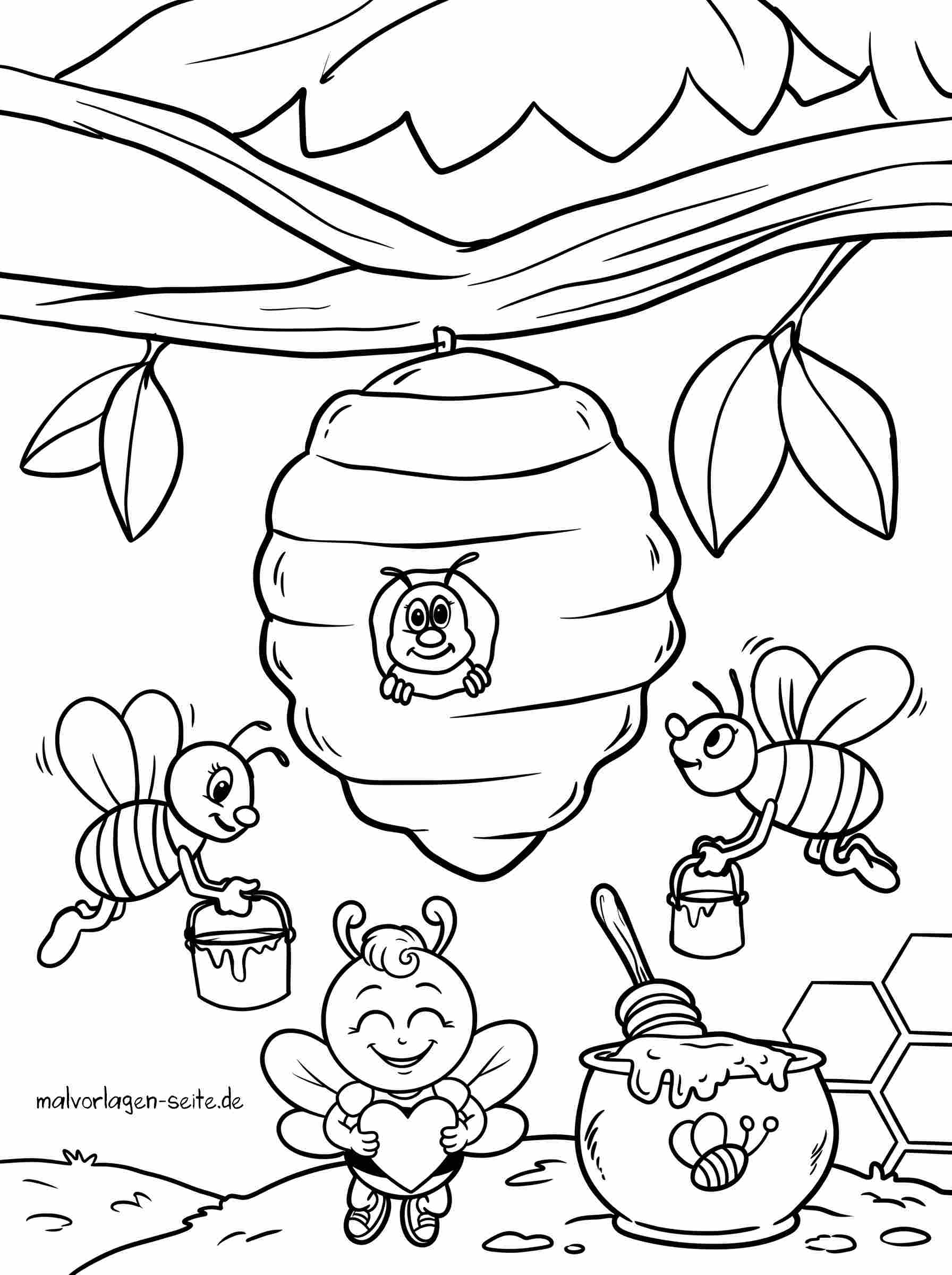 Malvorlage Bienen