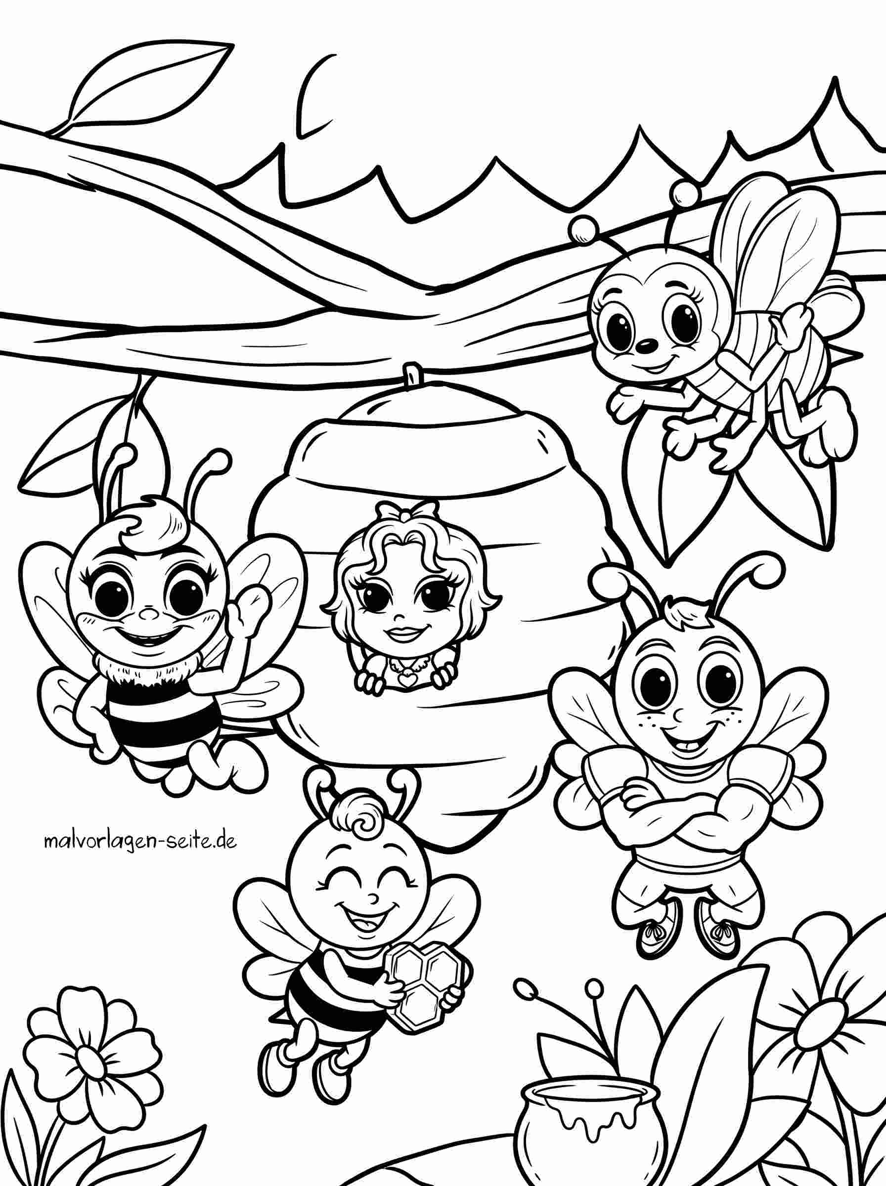 Malvorlage Bienen