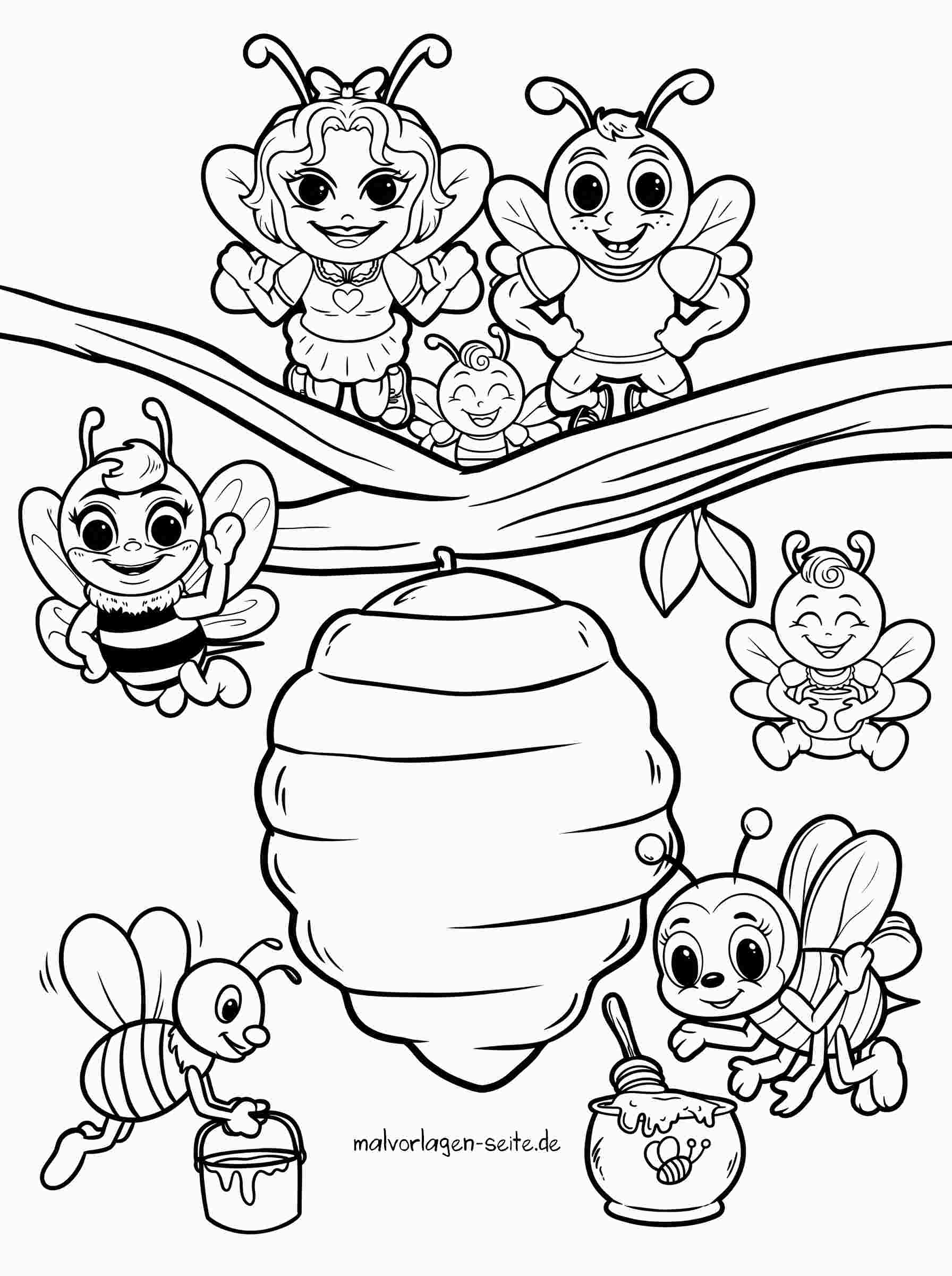 Malvorlage Bienen