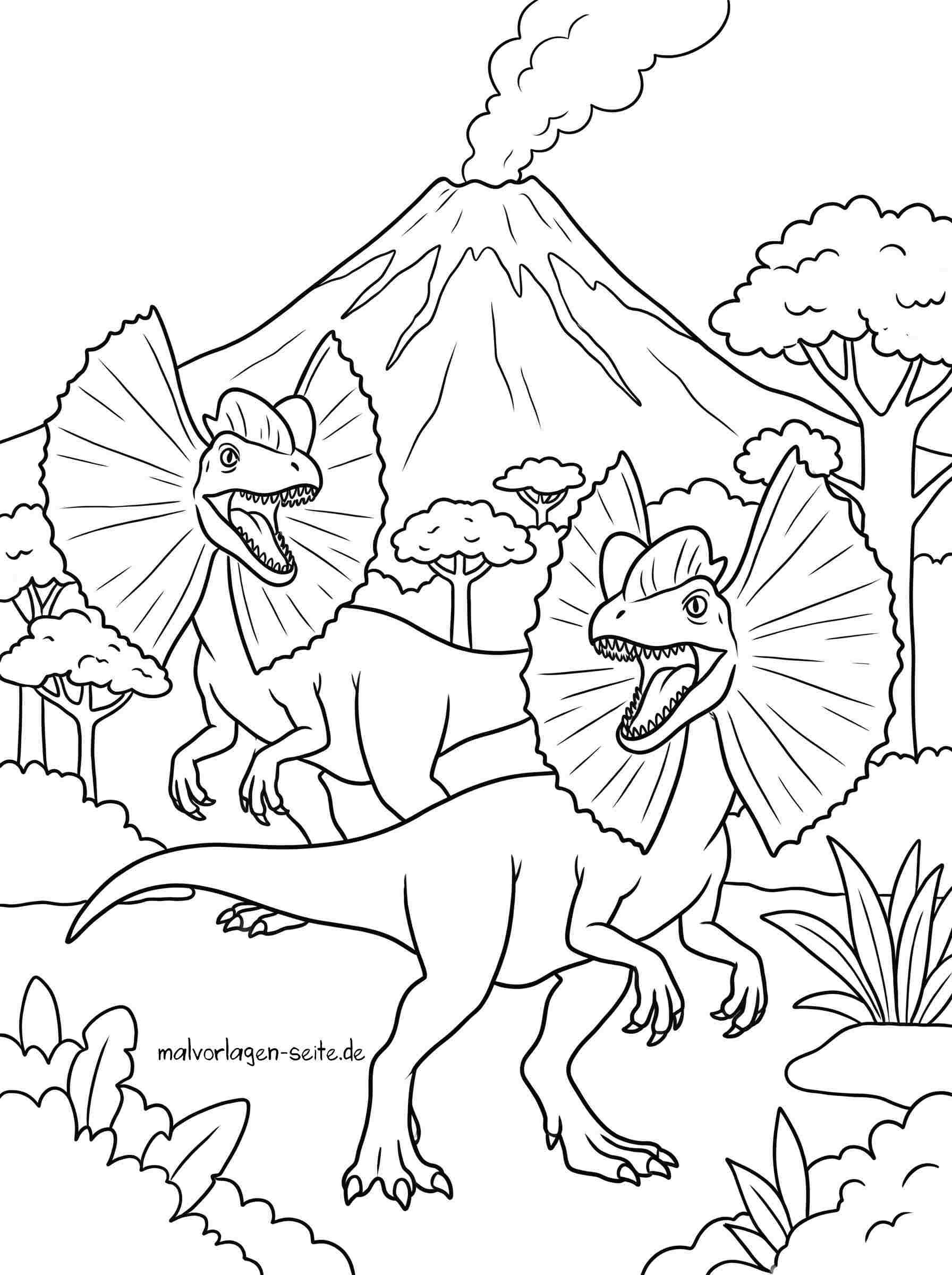 Malvorlage Dilophosaurus